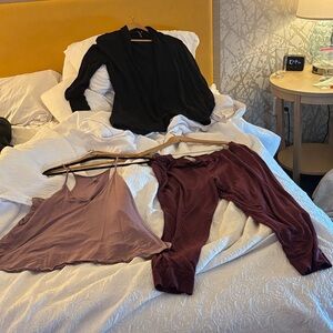 Athleta Burgundy Joggers/ three piece bundle